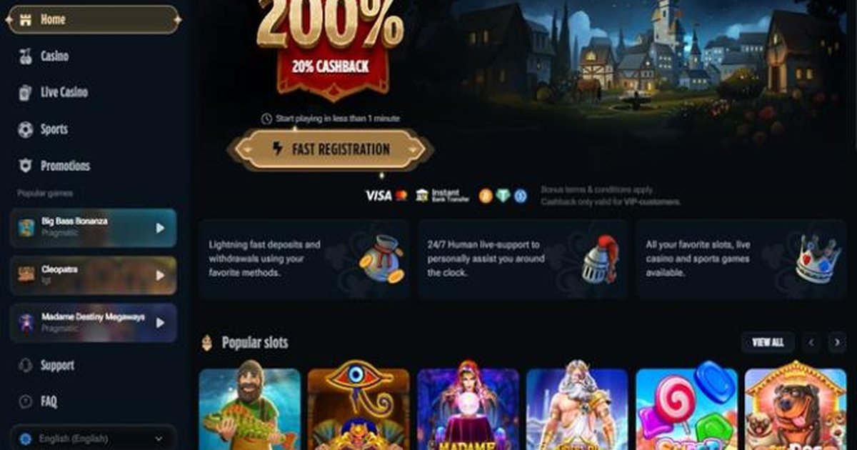 Kingdom Casino interface et bonus de bienvenue